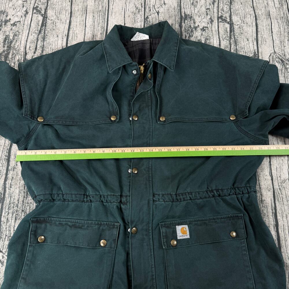 Vintage Carhartt Field Hunting Jacket Green USA Made Mens XL Bush Cape CW043 - Picture 11 of 13